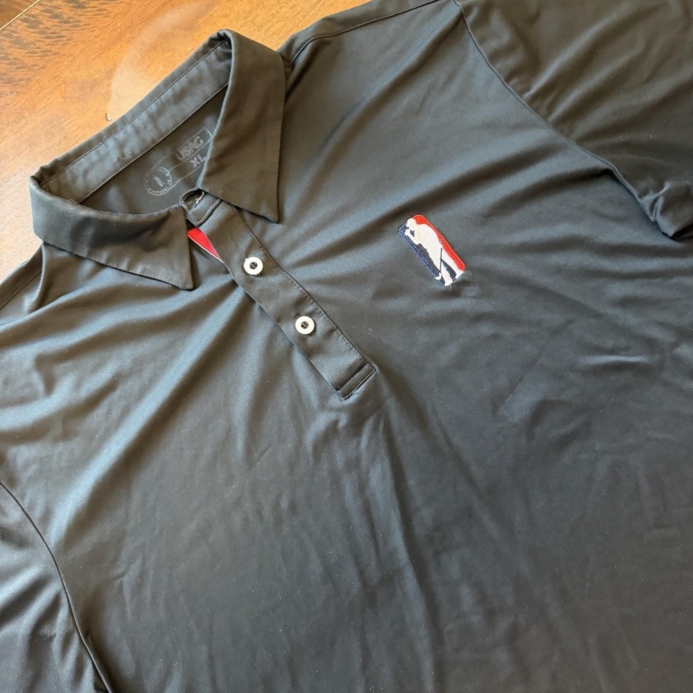 USAG Polo Shirt Mens XL Black Solid Performance Stretch Jersey U Suck at Golf